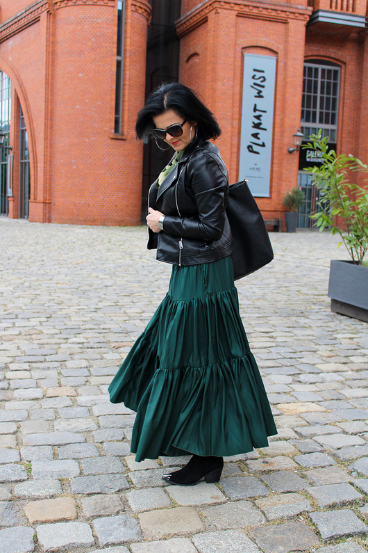 spódnice maxi Spódnica maxi długa kolor butelkowa zieleń pas gumowany  xs/s