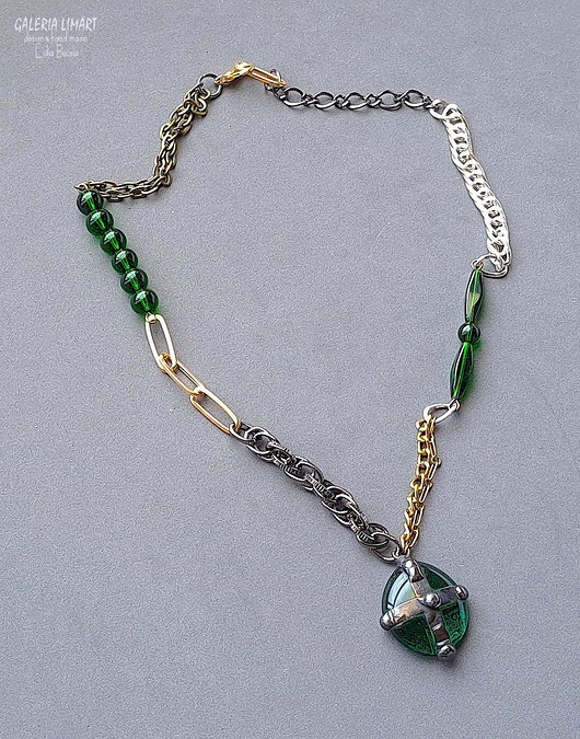 wisiory Łańcuszkowy naszyjnik - wisior w stylu boho unikat handmade unisex PREZENT