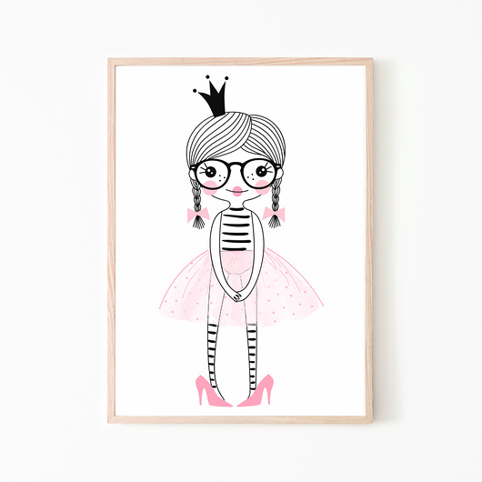 obrazy i plakaty do pokoju dziecięcego Plakat obrazek seria królewna nr.2