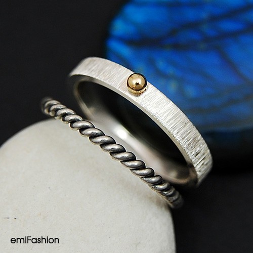 Duo - srebro z 14kt złotem '14 MAREMI Jewelry
