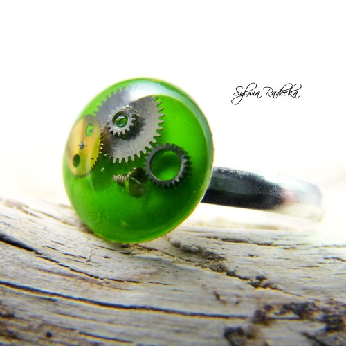 Pierścionek - "Green" Radecka art