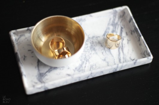 Gold Plated Wide Band Ring Le Boho Bleu