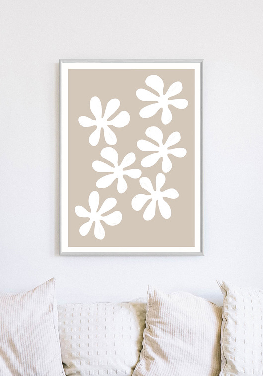 plakaty Plakat z kwiatami, beżowy