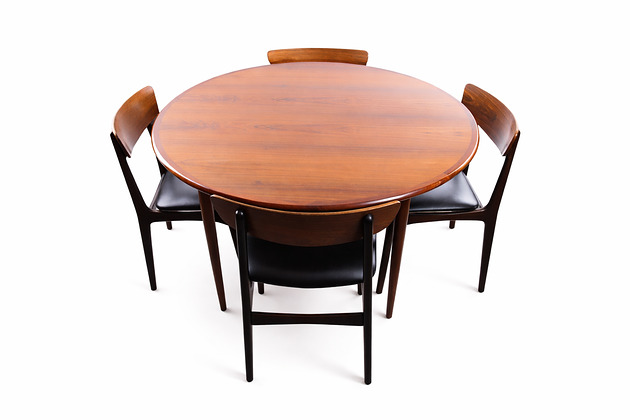 stoły Kpl stół i 4 krzesła palisander Dania  Sch