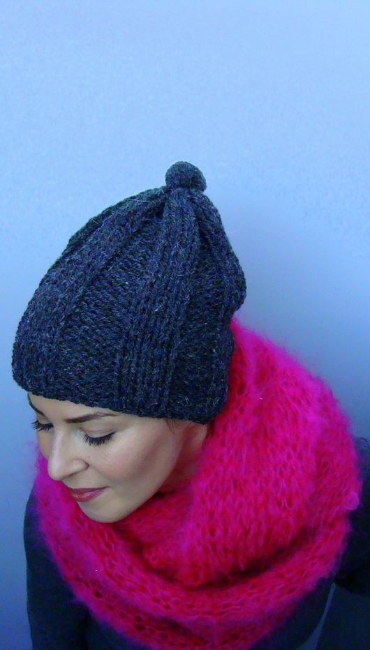 szale damskie Komin fuksja