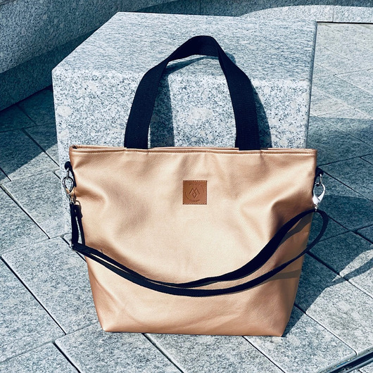 torby na ramię Duża torba shopperka Mili Duo - stare złoto