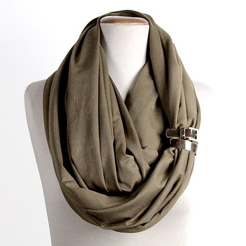 Dzianinowy Komin Tuba Szal - choco (pasek) CADOaccessories