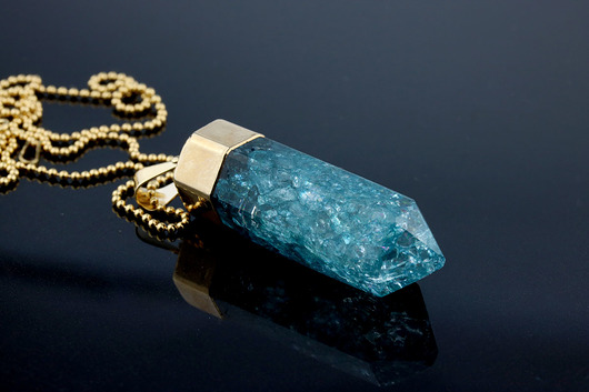Brazo Colare Kwarc Turkusowy w złocie  Brazi Druse Jewelry