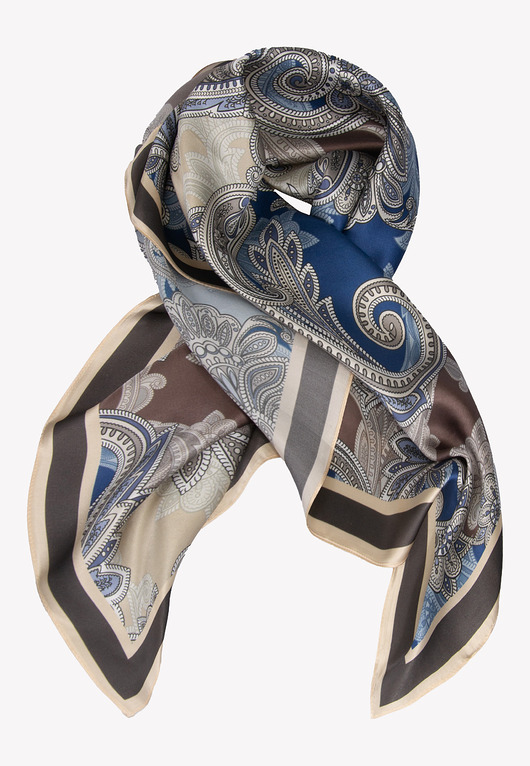 apaszki Apaszka z motywem paisley 100% jedwab 90x90 cm