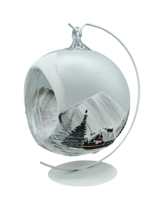 bombki Bombka Lampion ze stojakiem: satynowa biel