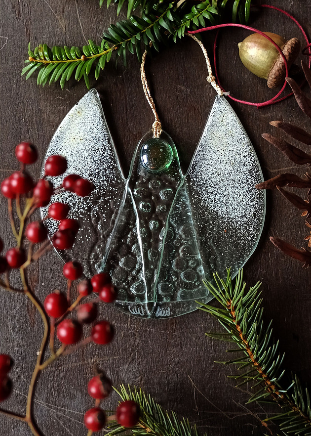 dekoracje świąteczne Aniołek szklany