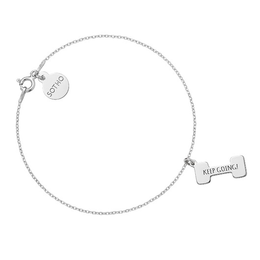 bransoletki srebrne Srebrna bransoletka ciężarek KEEP GOING!