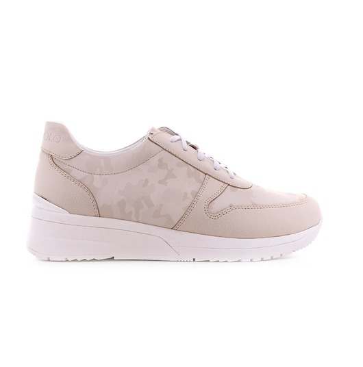 sneakersy damskie Sneakersy skórzane - ecru   (6624)