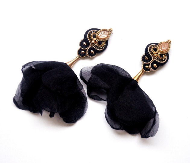 kolczyki soutache Sutaszowe kolczyki  NERO