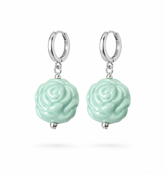 kolczyki srebrne Kolczyki srebrne  MINT ROSES- unikat srebro 925