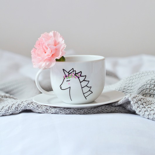 Jednorożec w wianku filiżanka my mug company