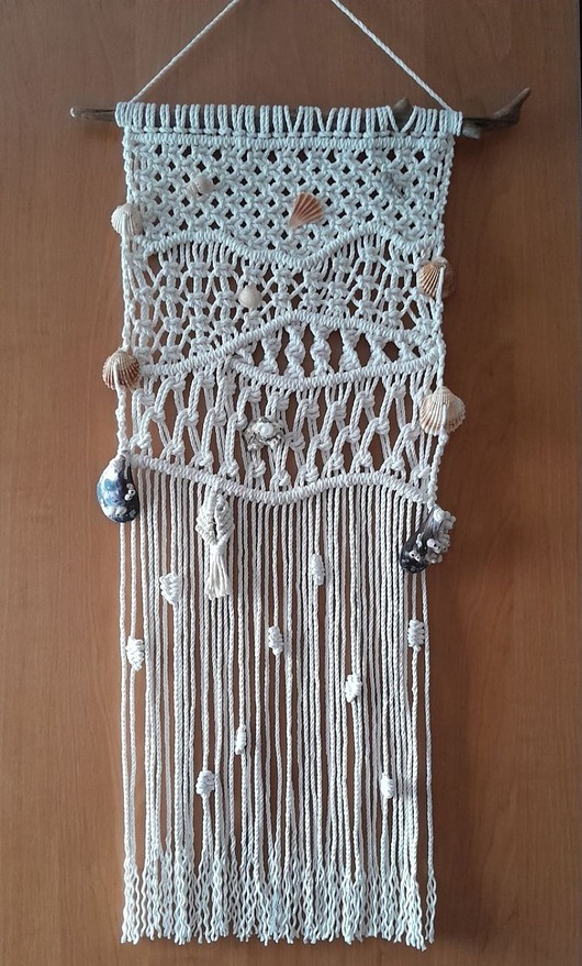 makramy Makrama w stylu morskim ozdoba na ścianę