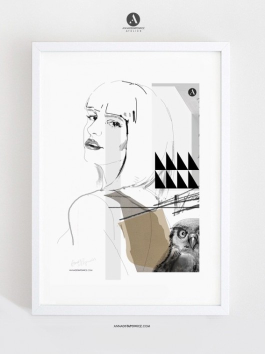 Sowa / Into The Forest ilustracja A4 annaostapowicz