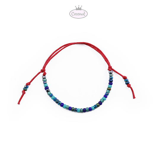 TOHO BLUE RED bransoletka na sznurku COCONUT