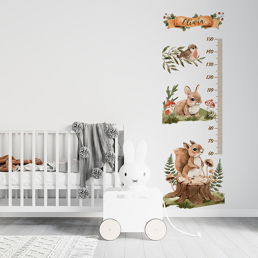 naklejki ścienne do pokoju dziecka Naklejka ścienna Leśne Spotkania-miarka