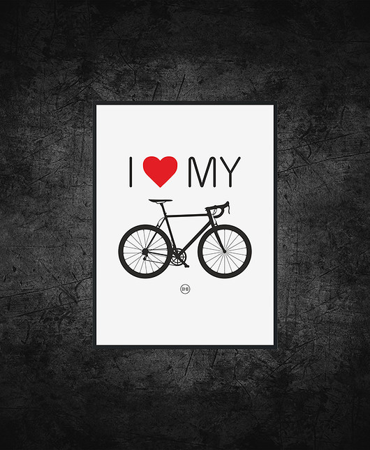 plakat. I love my bike - 40x50 cm. zamówienie studioixi