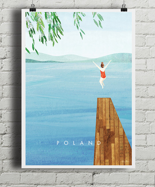 plakaty Polska - lato nad jeziorem - plakat art giclee