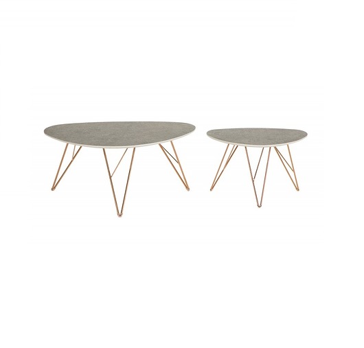 Zestaw stolików kawowych Oval beton płyta MDF 2s Home Design