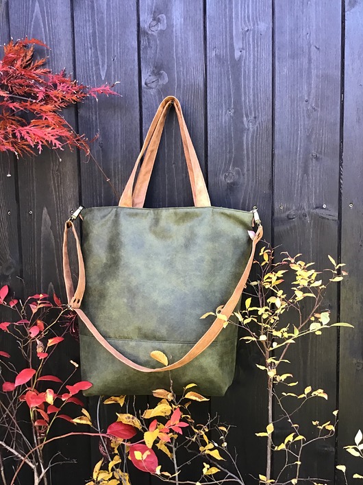 torby na ramię Torba, worek XL -  zieleń, cynamon