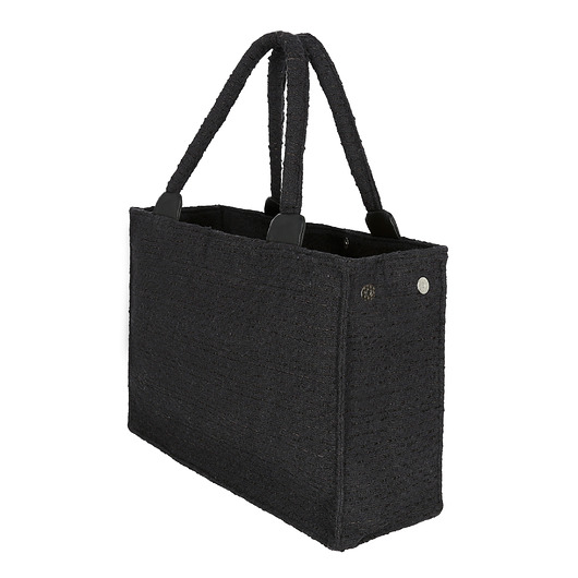 torby na zakupy Duża torba shopper włoska plecionka czarna