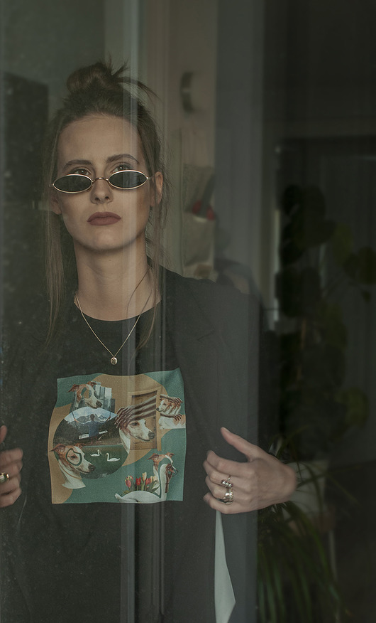 KOSZULKA Dog Lady Kwadrat i.