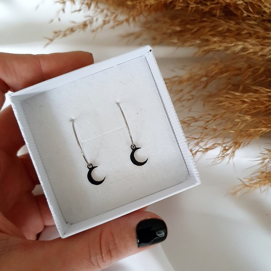 Kolczyki złote koła z księżycami LEI handmade 