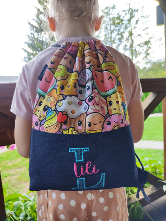 torebki, worki i plecaki dziecięce Worek/plecak w jedzonko + IMIĘ