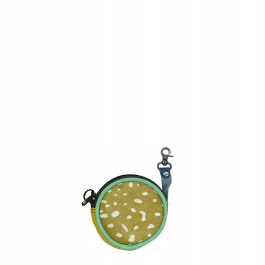 portfele damskie Bilonówka portfelik skórzany ze skrawków okrągły na prezent OLIVKA