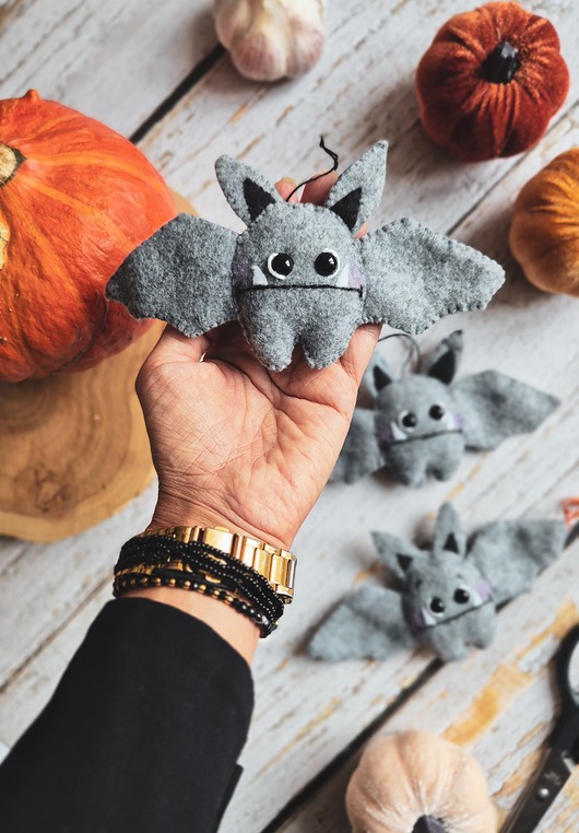dodatki - różne Filcowy nietoperz zawieszka dekoracja Halloween