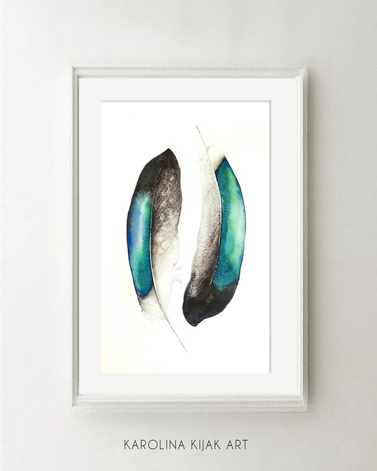 Pióra #1 - plakat, reprodukcja 50x70 Karolina Kijak