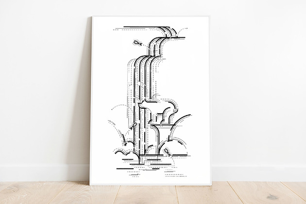 Waterfall Bear plakat Anna Nowokuńska