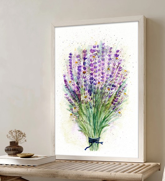 grafiki i ilustracje Bukiet lawendy