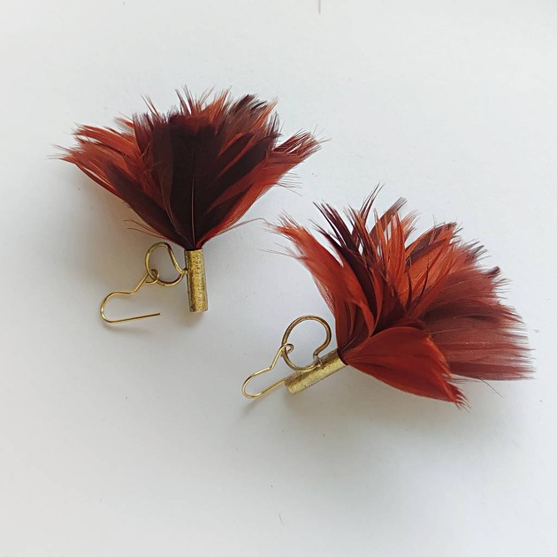 kolczyki z piórami PIÓRKO kolczyki