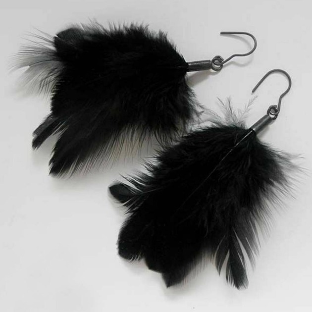 kolczyki z piórami PIÓRKO kolczyki