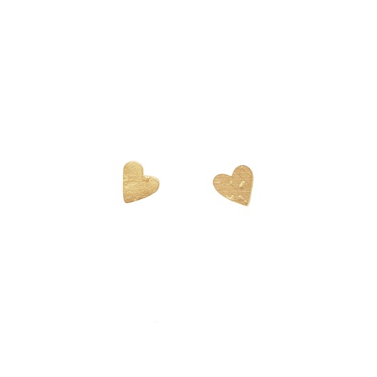 kolczyki pozłacane LANE LITTLE HEART  / recycled goldplated silver earrings