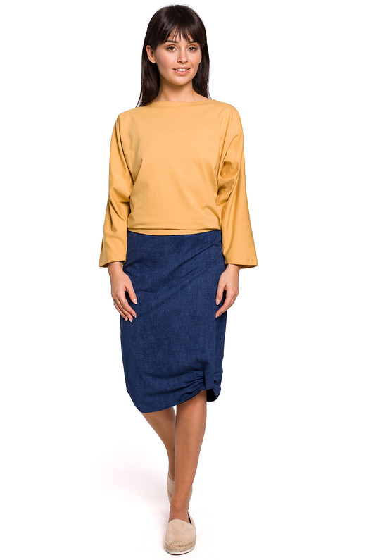 Spódnica z przeplotem-denim(B-142) Be