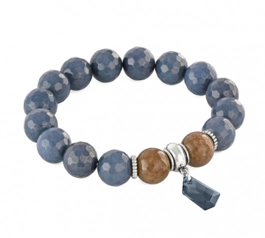 Navy blue & brown jade with monatan pendant. Lavoga