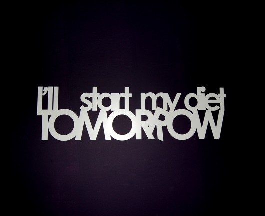 Napis stalowy 3D, I'LL START MY DIET TOMORROW Rabose Workshop