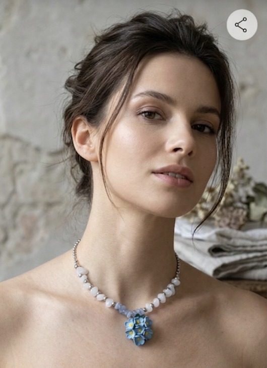 chokery Naszyjnik Choker Niezapominajki
