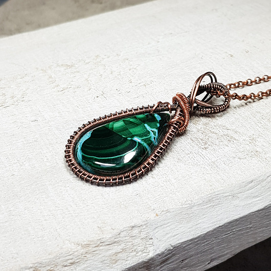 wisiory Wisiorek z malachitem m281