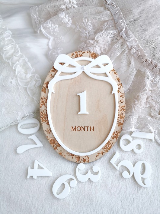 niemowlak - inne Tabliczka do zdjęć dla noworodka, tabliczka z miesiącami, pierwszy rok