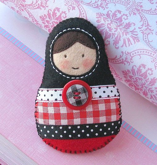 Matrioszka --- black-red-white ---   :) AylaArt