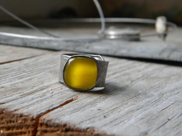 pierścionki - różne Świetlisty żółty    - pierścionek