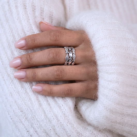 pierścionki srebrne Pierścionek  RYBKI