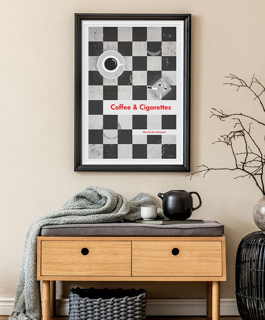 plakaty Kawa i papierosy - plakat fine art 50x70 cm